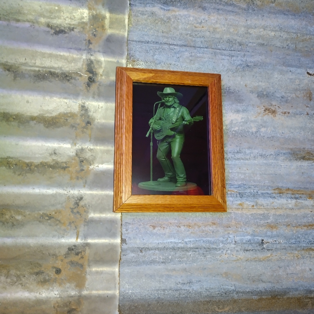 Waylon Jennings Outlaw Country Plastic Army Man Framed Art Print By Neon Nicho